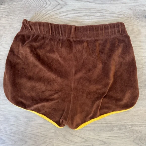 Stoned Immaculate Brown Yellow Gym Shorts Size XS Retro - Picture 4 of 8